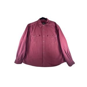 Eddie Bauer Men's Outdoor Outfitter Double Pocket L/S Shirt, Burgundy, Size: XL